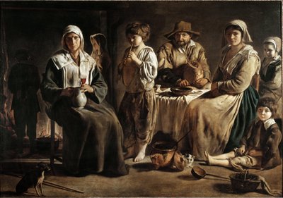 Una famiglia di contadini in un interno da Louis le Nain