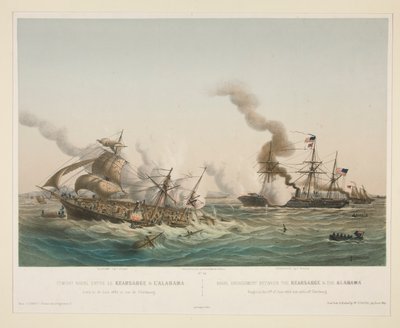 Combattimento navale tra il Kearsage e l da Louis Le Breton