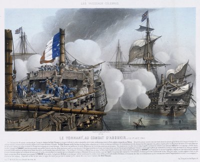 Navi famose: Il Tonnant, alla Battaglia di Aboukir (o Battaglia del Nilo) da Louis Le Breton