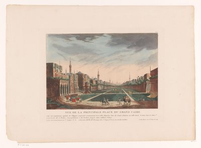 Veduta di una piazza al Cairo (Stadsgezichten in Italië, Spanje en Egypte) da Louis Lecoeur