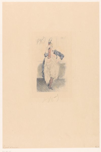 Ballerina di cancan con gamba tesa e braccio al fianco da Louis Legrand (signed by artist)