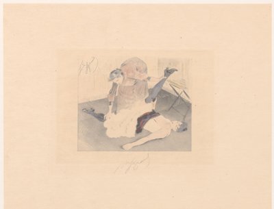 Esercizio di flessibilità di una ballerina di cancan da Louis Legrand (signed by artist)