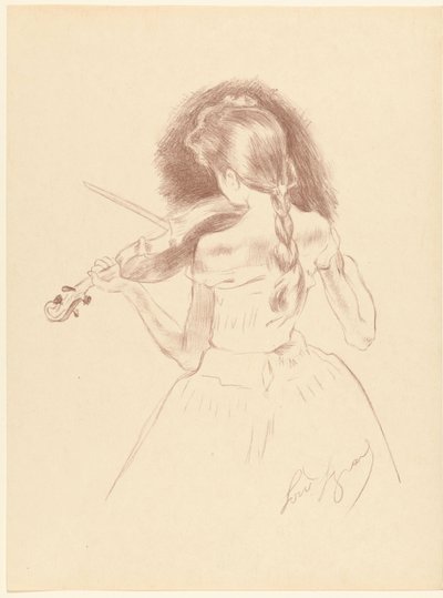 Ragazza vista di spalle suona il violino da Louis Legrand