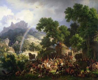 Il generale Lejeune, catturato e spogliato nudo dalle truppe guerrigliere spagnole, viene salvato da Don Juan Padalea (