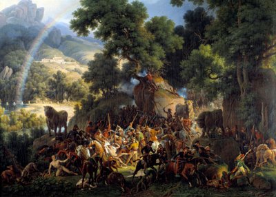 La battaglia di Guisando, al passaggio del passo Avis nelle montagne di Guadarrama in Castiglia da Louis Lejeune