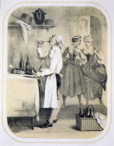 Gola in cucina, da una serie di stampe che raffigurano i sette peccati capitali, c.1850 da Louis Leopold Boilly