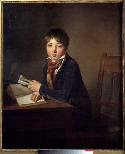 Jules Boilly bambino con un libro in mano da Louis Leopold Boilly