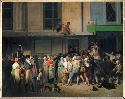 Ingresso a uno spettacolo gratuito al teatro Ambigu-Comique ... da Louis Leopold Boilly