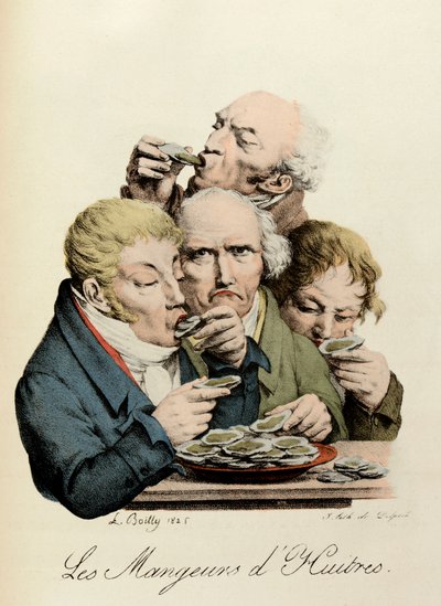 I mangiatori di ostriche, incisione di Louis-Leopold Boilly da Louis Leopold Boilly