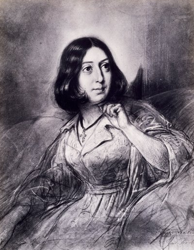 Ritratto di George Sand, pseudonimo di Amantine-Lucile-Aurore Dupin da Louis Leopold Boilly