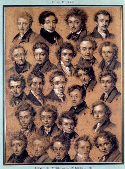 Ritratto degli studenti dello studio del pittore Antoine Jean Gros da Louis Leopold Boilly