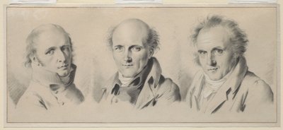 Ritratti di Charles Percier, Pierre-François Léotard Fontaine e Claude-Louis Bernier da Louis Leopold Boilly