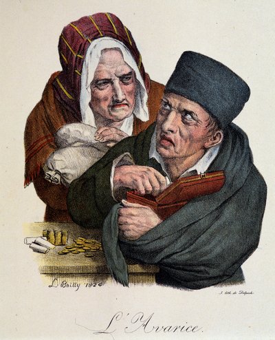 I sette peccati capitali: Avarizia di Boilly da Louis Leopold Boilly