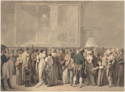Il pubblico nel salone del Louvre, osservando il dipinto del "Sacre" da Louis Leopold Boilly