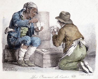 I giocatori di carte, incisione di L. Boilly, circa 1820 da Louis Leopold Boilly
