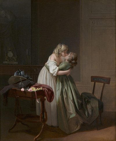 Due giovani donne che si baciano da Louis Leopold Boilly