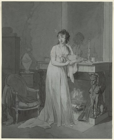 Donna davanti a un camino da Louis Leopold Boilly