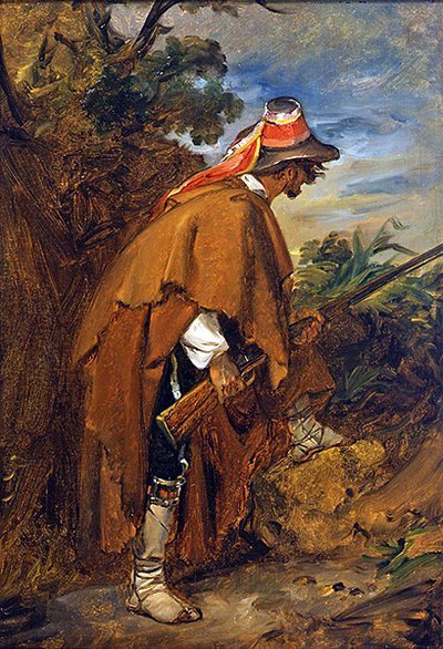Il bandito, c.1819-21 (olio su carta applicata su tela) da Louis Leopold Robert
