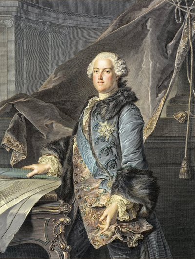 Abel Francois Poisson de Vandieres (1727-81) Marchese di Marigny - Direttore degli edifici del Re; fratello di Madame de Pompadour - Ritratto di Abel-Francois Poisson, signore di Vandieres, Marchese di Marigny, Direttore Generale dei Batim da Louis M. (after) Tocque