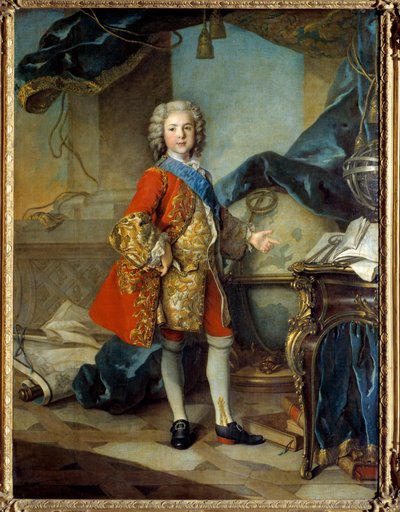 Ritratto a figura intera del delfino Luigi di Francia (1729-1765) figlio di Luigi XV, nel suo studio da Louis Tocqué
