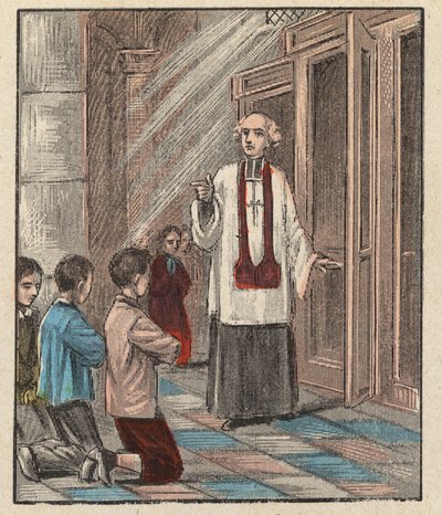 Preparazione alla prima comunione - Catechismo - Prima comunione - Incisione da 