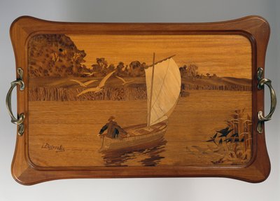 Vassoio con scena lacustre da Louis Majorelle
