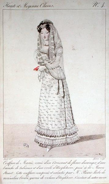 Abito da Sposa e Acconciatura, tavola di moda n.4 dalla serie 