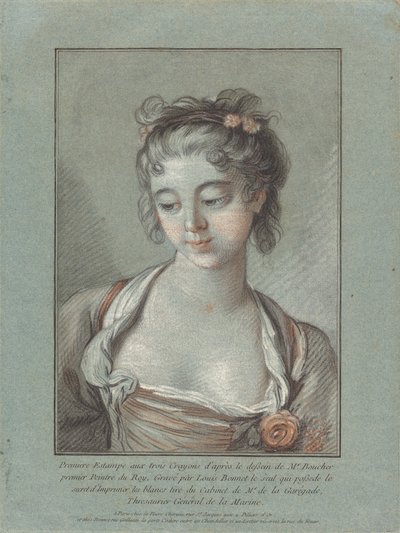Busto di una giovane donna che guarda in basso da Louis Marin Bonnet