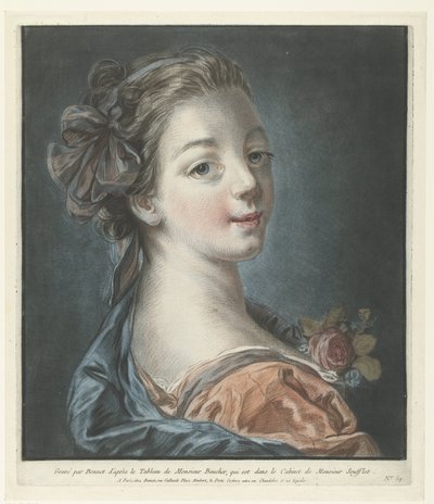 Busto di una giovane donna con un fiocco nei capelli da Louis Marin Bonnet