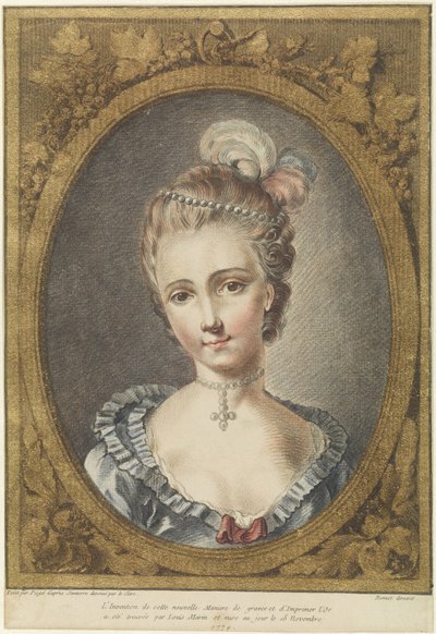 Busto di una giovane donna con collana di perle da Louis Marin Bonnet