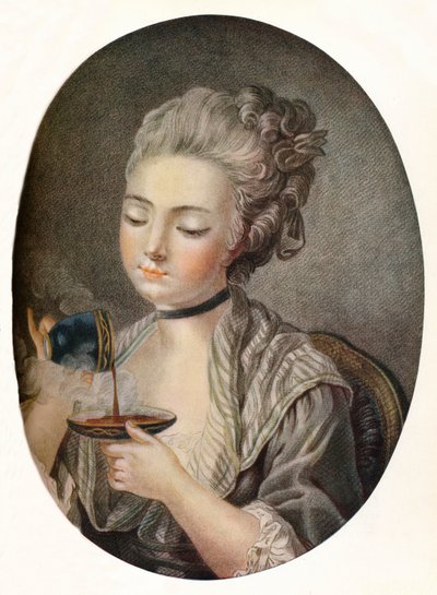 Ragazza che prende il caffè, c1774 da Louis Marin Bonnet