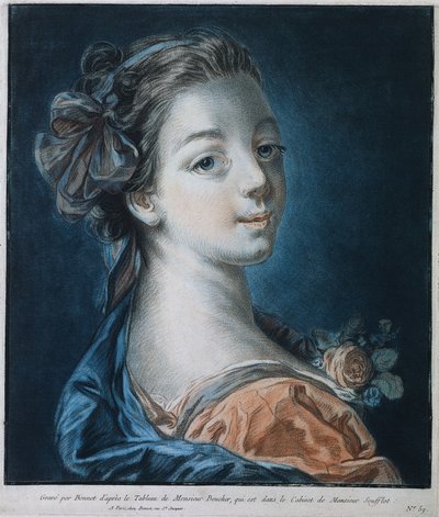 Testa di una donna Mme. Deshayes, c. 1771 da Louis Marin Bonnet