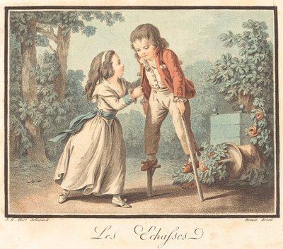 Les Échasses, c. 1790 da Louis Marin Bonnet