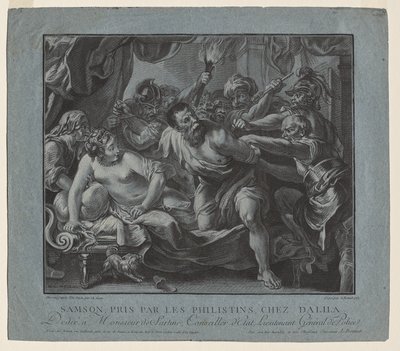 Sansone Catturato dai Filistei nella Casa di Dalila da Louis Marin Bonnet