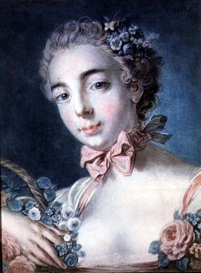Tete de Flore, ritratto di Mme Baudion, figlia di Boucher, da un disegno di Boucher da Louis Marin Bonnet