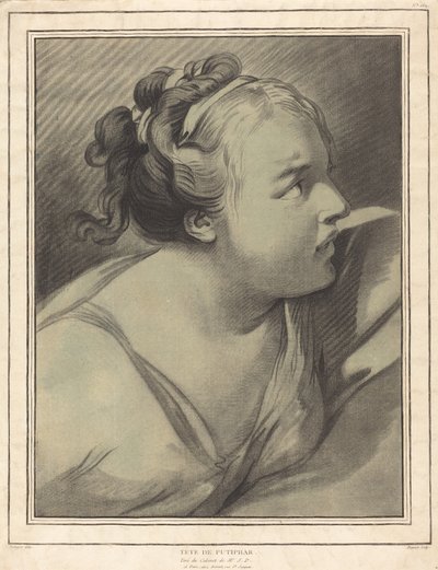 Tête de Putiphar Moglie di Potifar, 1770-1780 da Louis Marin Bonnet