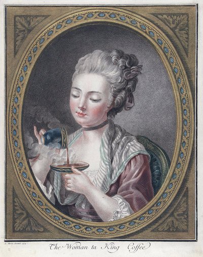Donna che prende il caffè da Louis Marin Bonnet
