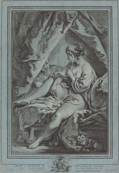 Giovane donna seduta su un letto da Louis Marin Bonnet