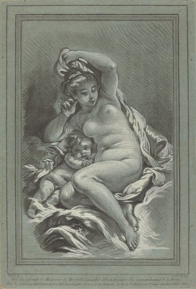 Venere e Cupido su un delfino da Louis Marin Bonnet after Juste François Boucher