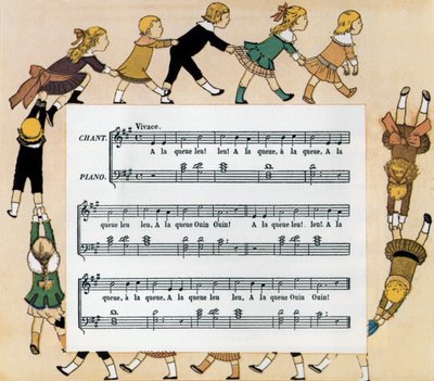 Spartito e illustrazione della canzone per bambini 