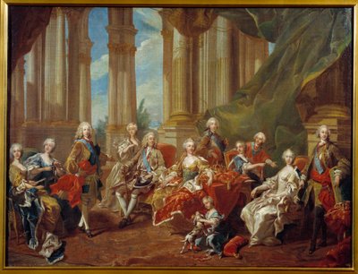 Re Filippo V di Spagna e la sua famiglia da Louis Michel van Loo