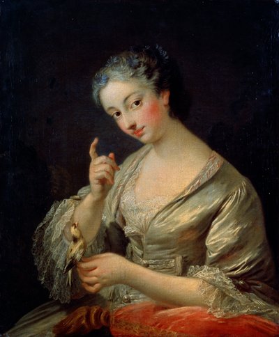 Signora con un uccello, XVIII secolo da Louis Michel van Loo