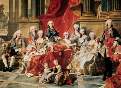 Filippo V circondato dalla sua famiglia (dettaglio) da Louis Michel van Loo