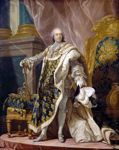 Ritratto di Luigi XV nel suo costume reale da Louis Michel van Loo