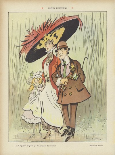 Piogge autunnali. Illustrazione per Le Rire da Louis Morin