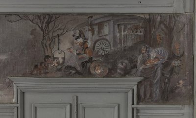 Il pasto dei comici - Modello per la sala da pranzo di Jean Coquelin, Villa Longchamp, Neuilly, circa 1900 da Louis Morin