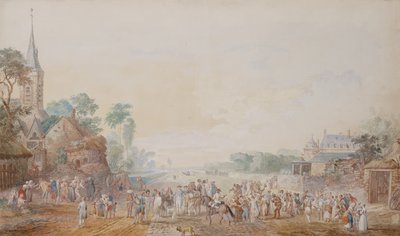 Il Duca di Penthievre con Benjamin Franklin alla sua destra durante una revisione del suo reggimento volontario vicino al suo castello a Rambouillet da Louis Nicolas van Blarenberghe