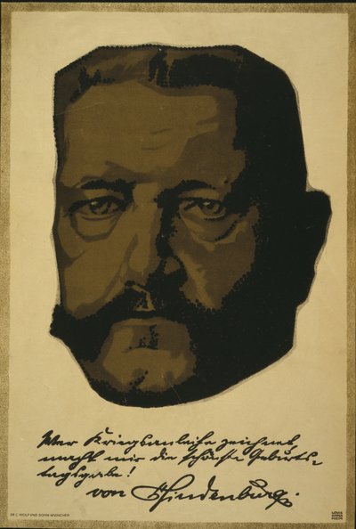 Ritratto del Feldmaresciallo Generale Paul von Hindenburg da Louis Oppenheim