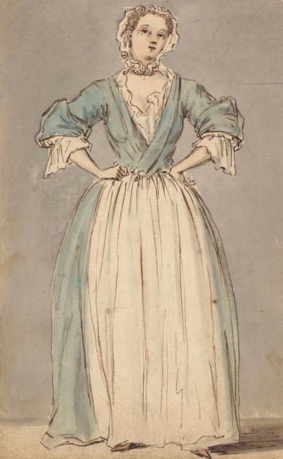 Una giovane donna in un vestito blu da Louis Philippe Boitard