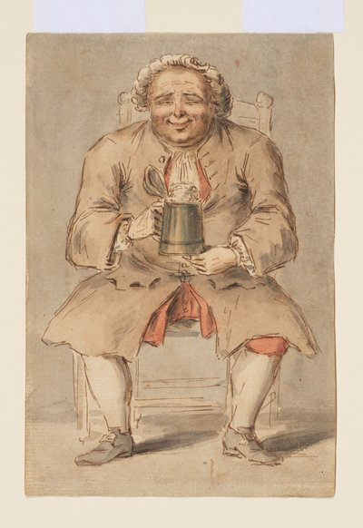 Uomo seduto con un boccale da Louis Philippe Boitard